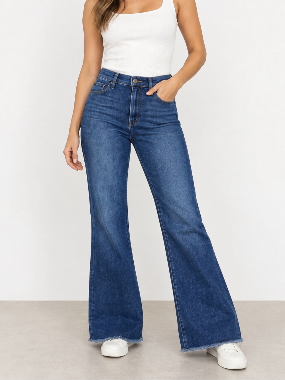 MOTHER Blue High-Rise Wide Leg Jeans